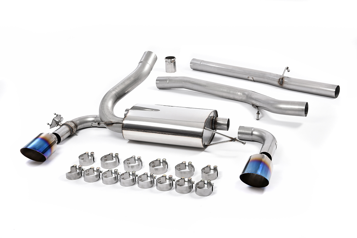Milltek Non-Resonated Cat-Back Exhaust | Ford Focus RS MK3 - Burnt Titanium Tips
