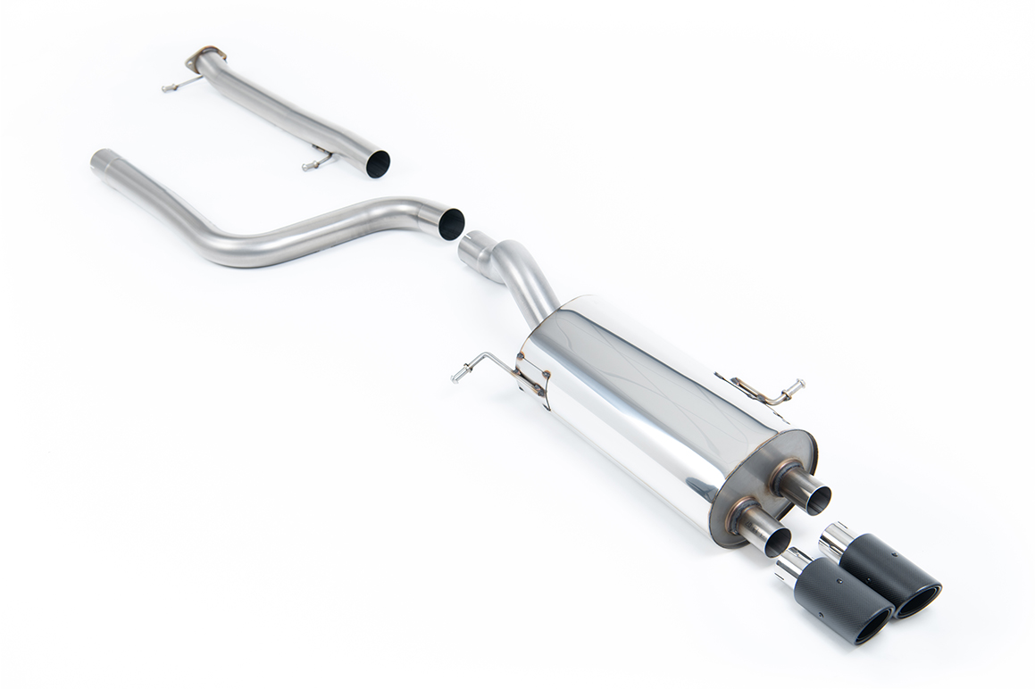 Milltek Non-Resonated Cat-Back Exhaust | Ford Fiesta MK7 ST - Carbon Fibre Tips