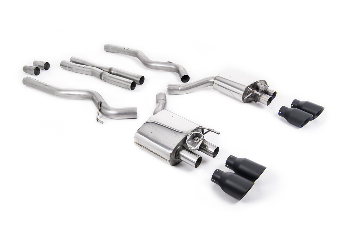 Milltek Cat-Back Exhaust | Ford Mustang 5.0 GT Fastback - Cerakote Black Tips