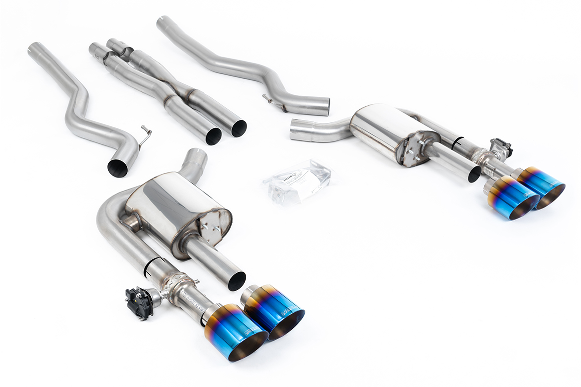 Milltek Active Valved Cat-Back Exhaust | Ford Mustang 5.0 - Burnt Titanium Tips