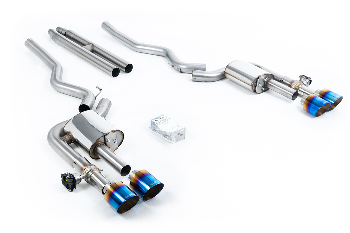 Milltek Active Valved Cat-Back | Ford Mustang 5.0 Dark Horse - Burnt Titanium Tips