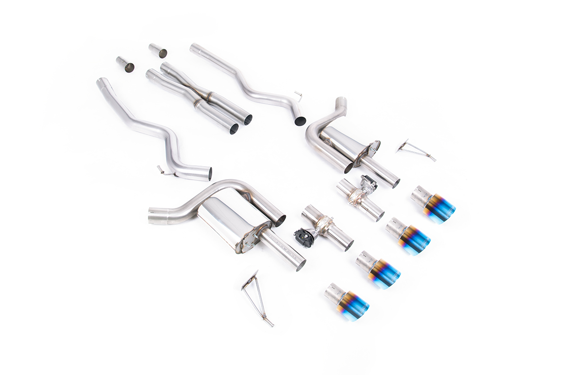 Milltek Valved Cat-Back Exhaust | Ford Mustang S650 GT 5.0 - Burnt Titanium Tips