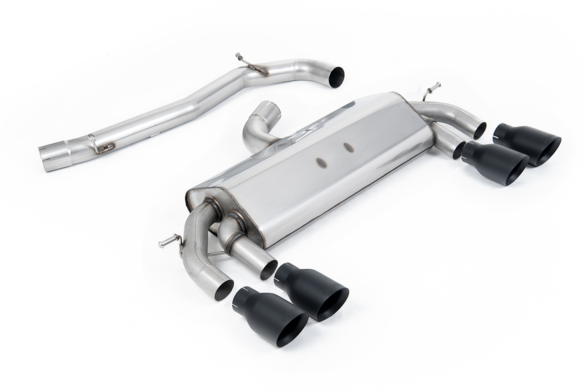 Milltek Non-Resonated Race Cat-Back Exhaust | VW Golf R MK7-Cerakote Black Tips