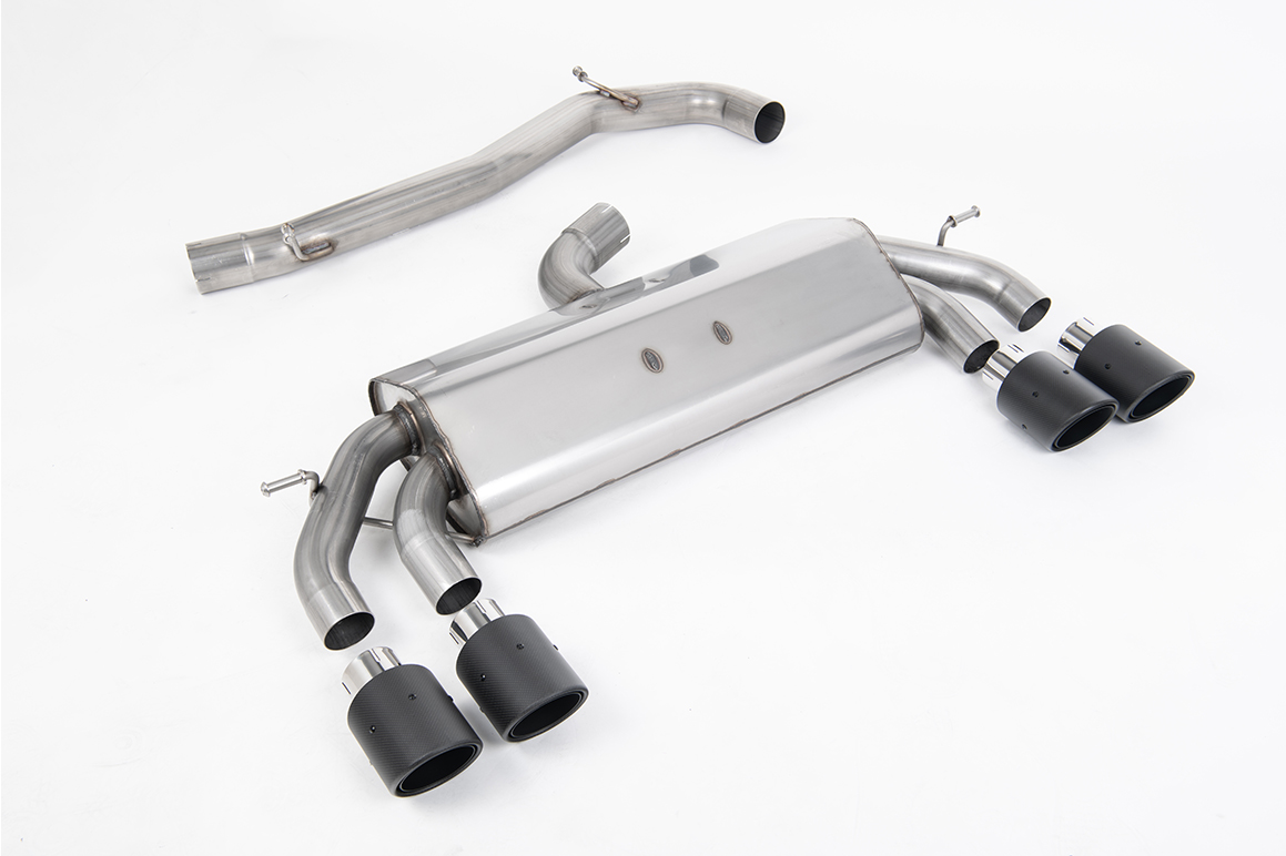 Milltek Non-Resonated Race Cat-Back Exhaust | VW Golf R MK7.5-Carbon Jet-100 Round Tips