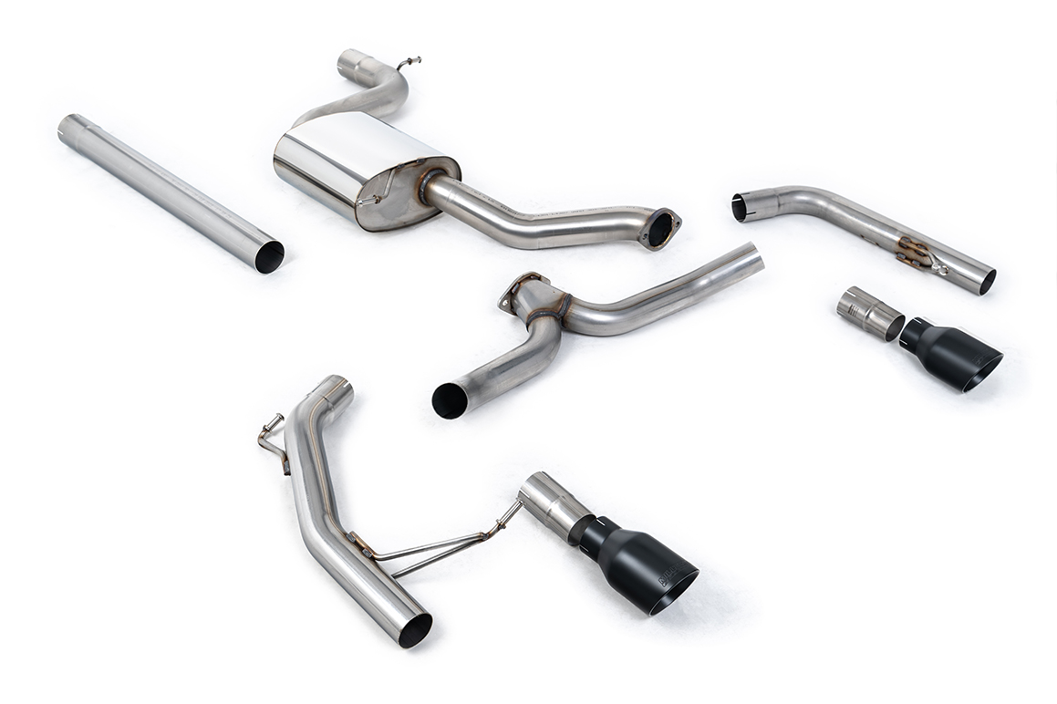 Milltek Non-Resonated Cat-Back Exhaust | VW Jetta MK7 GLI 2.0T-GT-100 Cerakote Black Tips