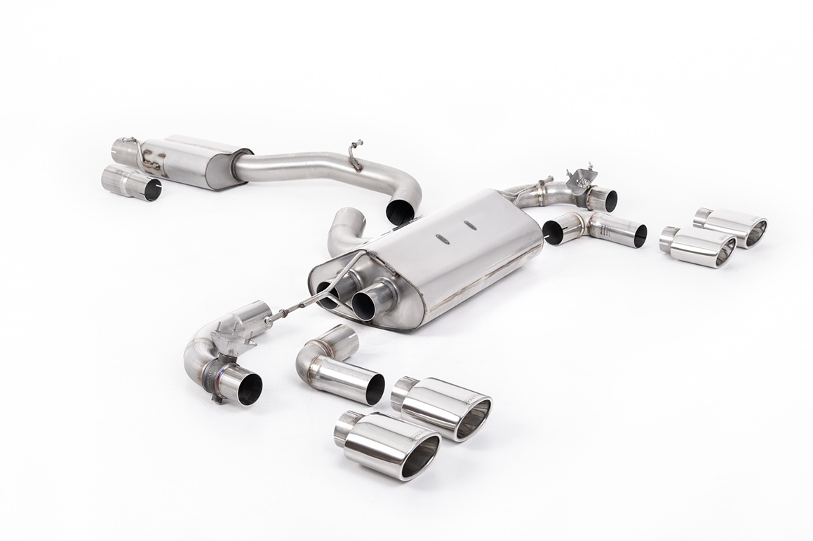 Milltek 80mm Valved Resonated Race Cat-Back Exhaust | VW Golf R MK7.5-Polished Oval Tips