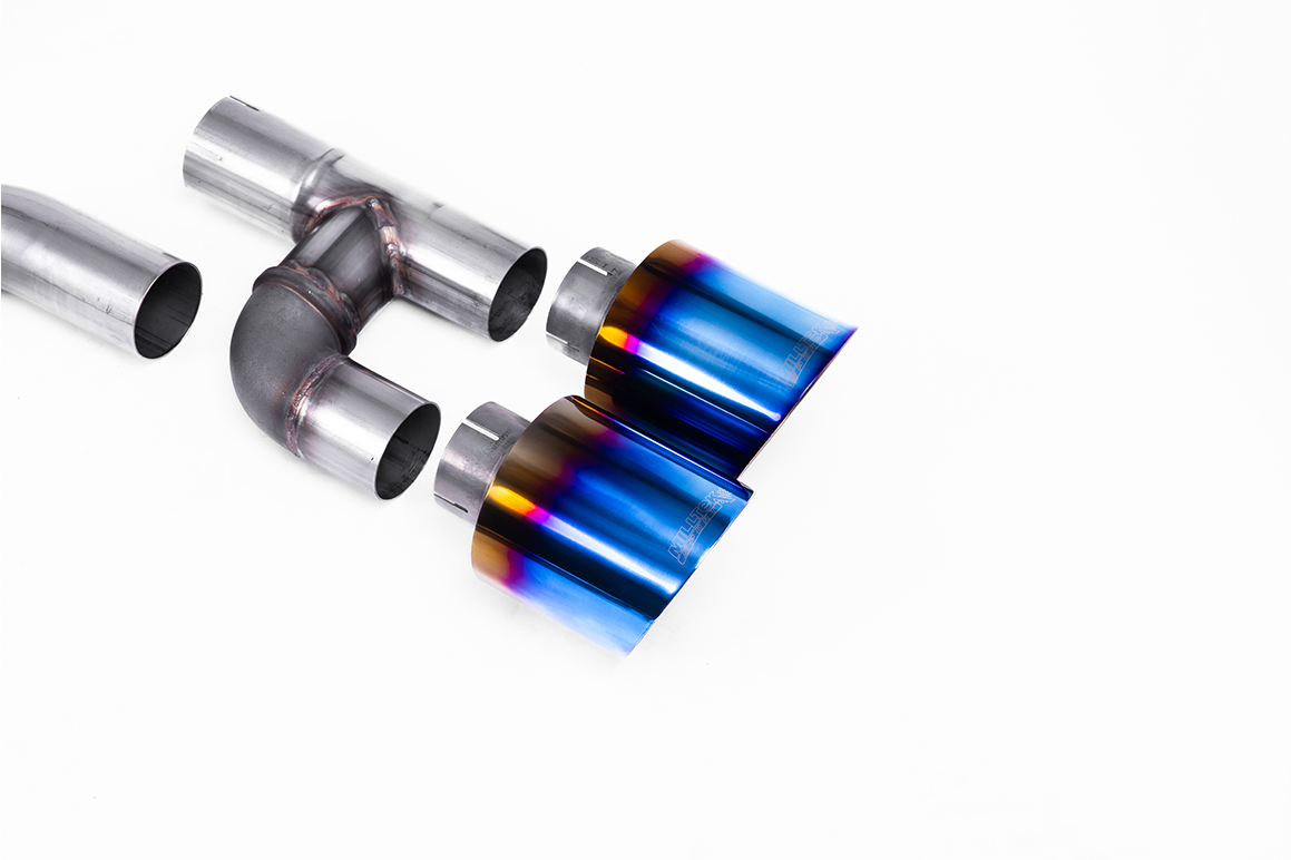 Milltek 80mm Road+ Cat-Back Exhaust | VW Golf MK8 GTI-Burnt Titanium Tips