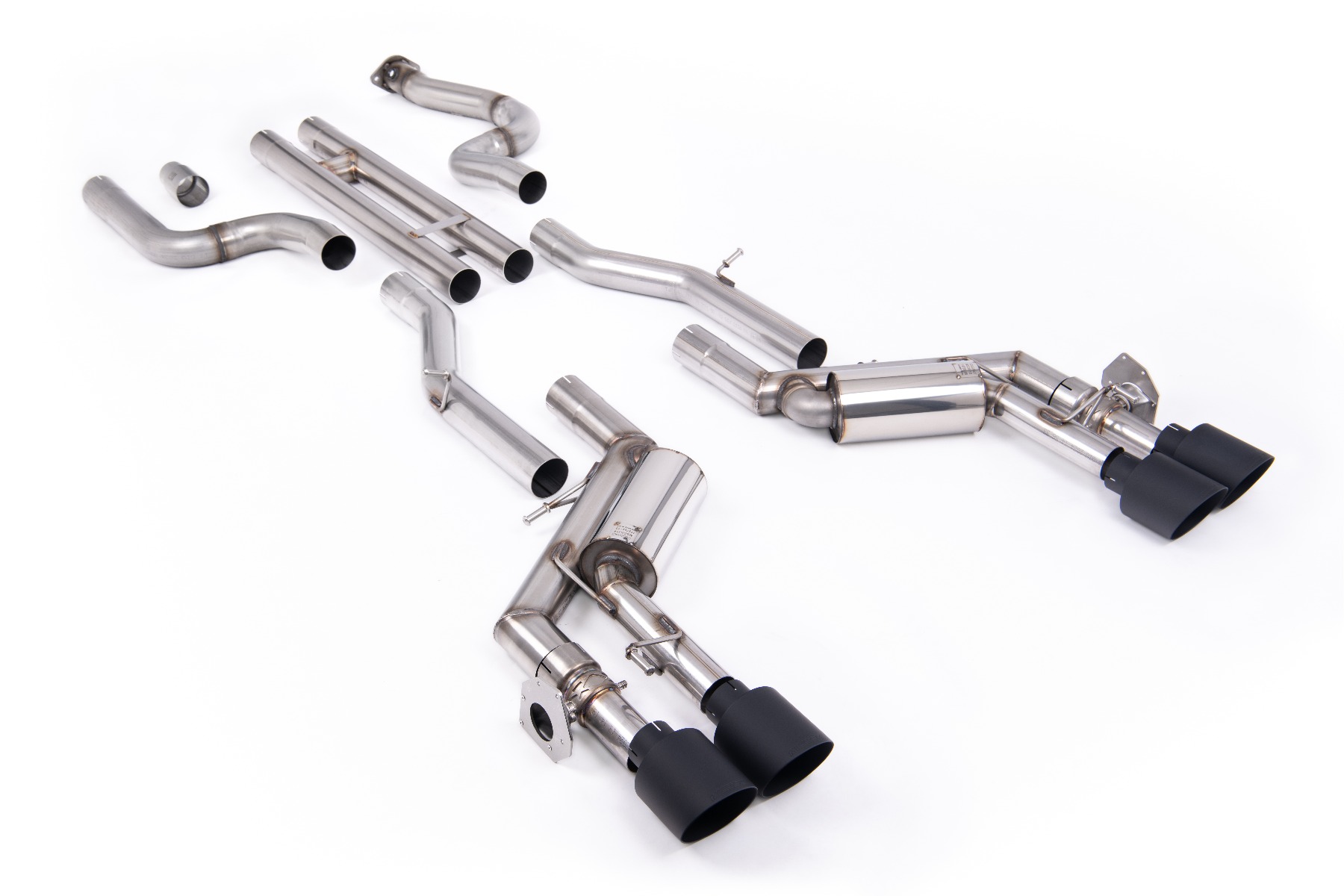 Milltek H-Pipe Valved Cat-Back Exhaust | Chevrolet Camaro SS Gen 6 - Cerakote Black Tips