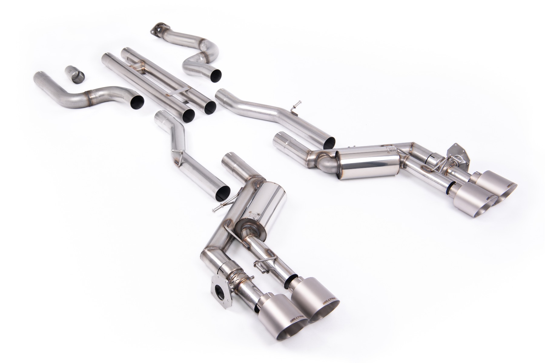 Milltek H-Pipe Valved Cat-Back Exhaust | Chevrolet Camaro SS Gen 6 - Brushed Titanium Tips